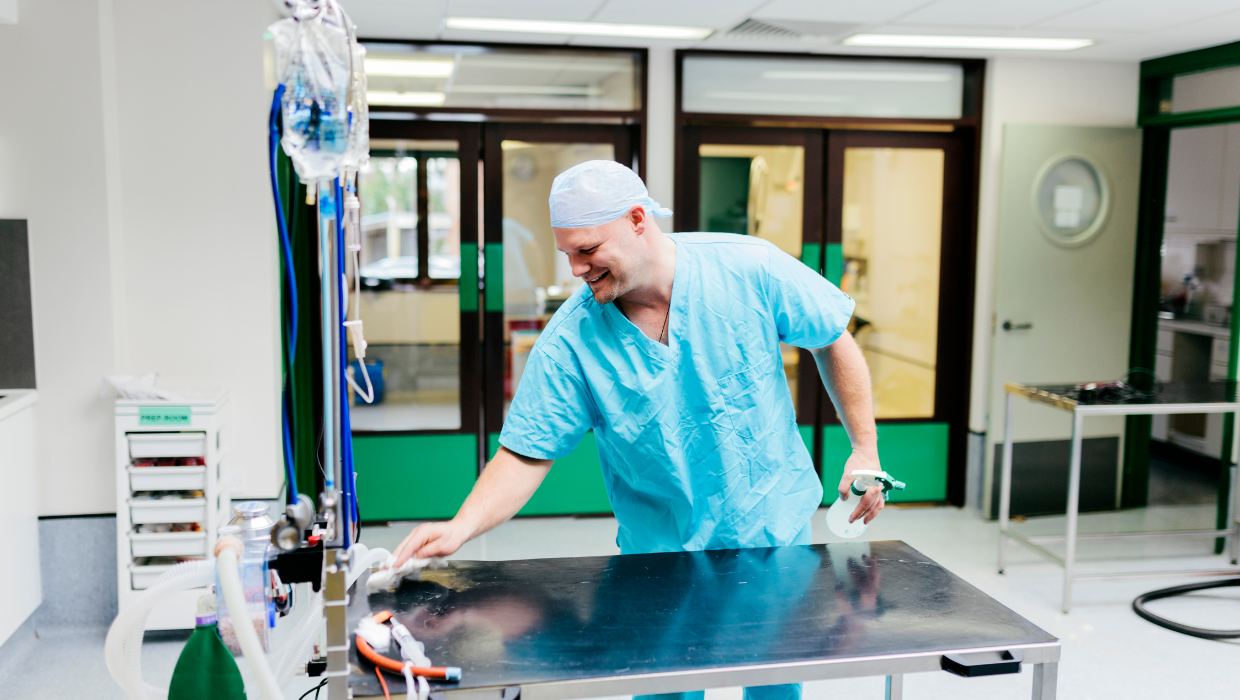 Formación específica PRL por categoría laboral de centros y servicios sanitarios veterinarios: Personal de limpieza